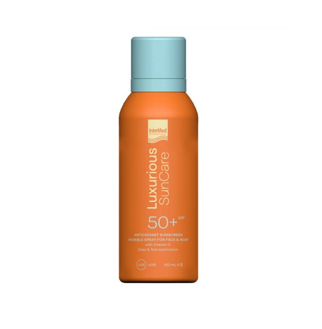 Intermed Luxurious Sun Care Antioxidant Sunscreen Invisible Spray for Face & Body SPF50+ Αντηλιακό Προσώπου & Σώματος 100ml