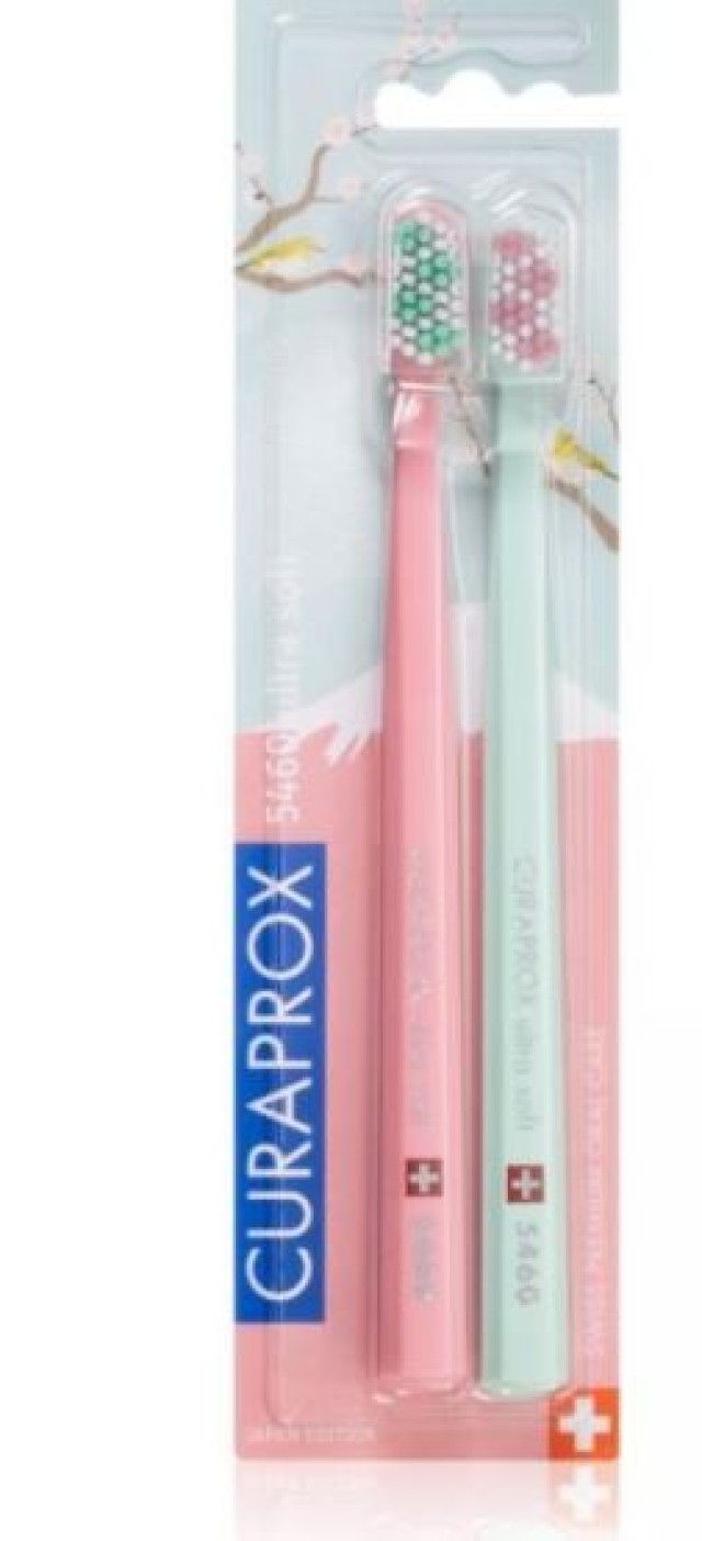 Curaprox CS 5460 Ultra Soft Duo Japan Special Edition Οδοντόβουρτσες Πολύ Μαλακές σε Διάφορα Χρώματα 2 Τεμάχια