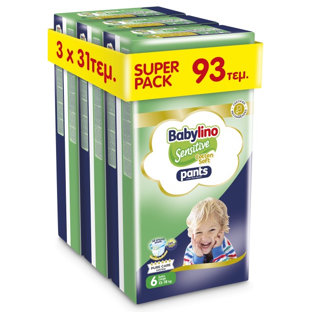 Πάνες Βρακάκι Babylino Pants Cotton Soft Unisex Super Pack No6 Extra L &hellip;