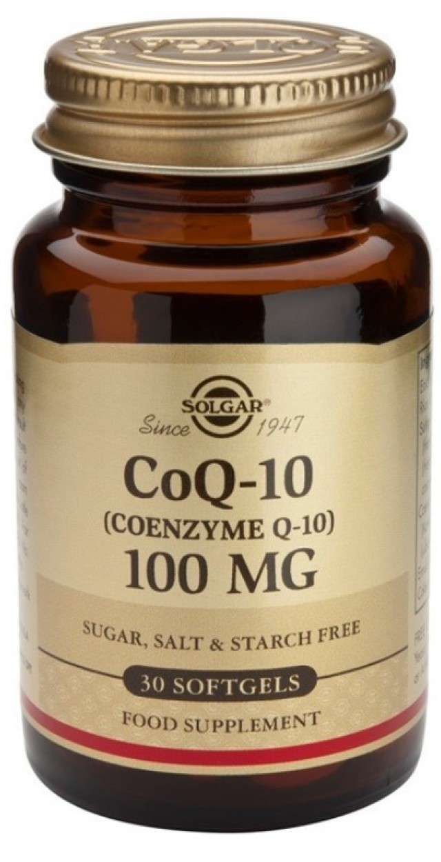 Solgar Coenzyme Q-10 100mg Συμπλήρωμα Διατροφής 30 Μαλακές Κάψουλες