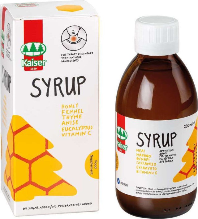 Kaiser Syrup Classic Syrup for Sore Throat and Cough Classic Taste 200ml