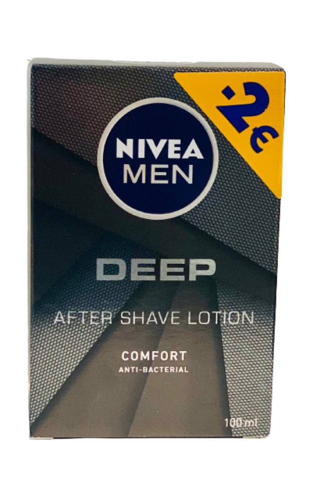 Nivea Men Deep Comfort After Shave Lotion Anti Bacterial Ανδρική Ενυδατική Λοσιόν για Μετά το Ξύρισμα 100ml -2€ Επί της Τιμής