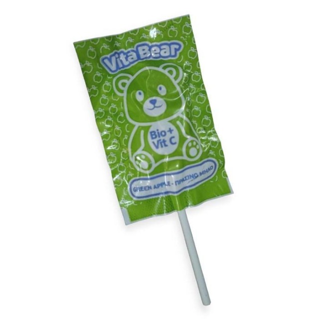 Meke Vita Bear Βιολογικό Γλειφιτζούρι με Βιταμίνη C Γεύση Πράσινο Μήλο …