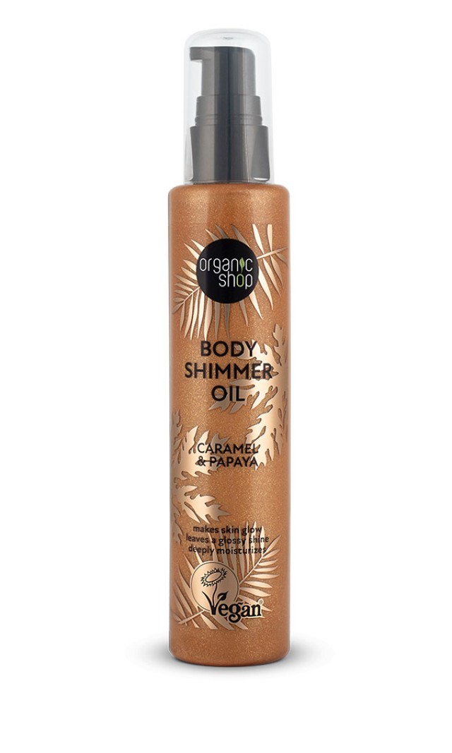 Natura Siberica Organic Shop Body Shimmer Oil Caramel & Papaya Λάδι Σώ …