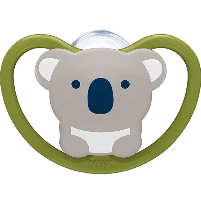 Nuk Space Πιπίλα Σιλικόνης Με Θήκη Χωρίς Κρίκο 6-18m+ Χρώμα:Πράσινο 1 …