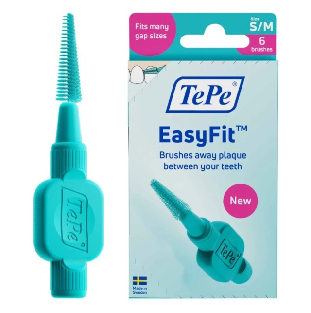 TePe Easy Fit Μεσοδόντια Βουρτσάκια S/M Τιρκουάζ, 6 Τεμάχια, 1 Σετ TePe Easy Fit Μεσοδόντια Βουρτσάκια S/M Τιρκουάζ, 6 Τεμάχια, 1 Σετ