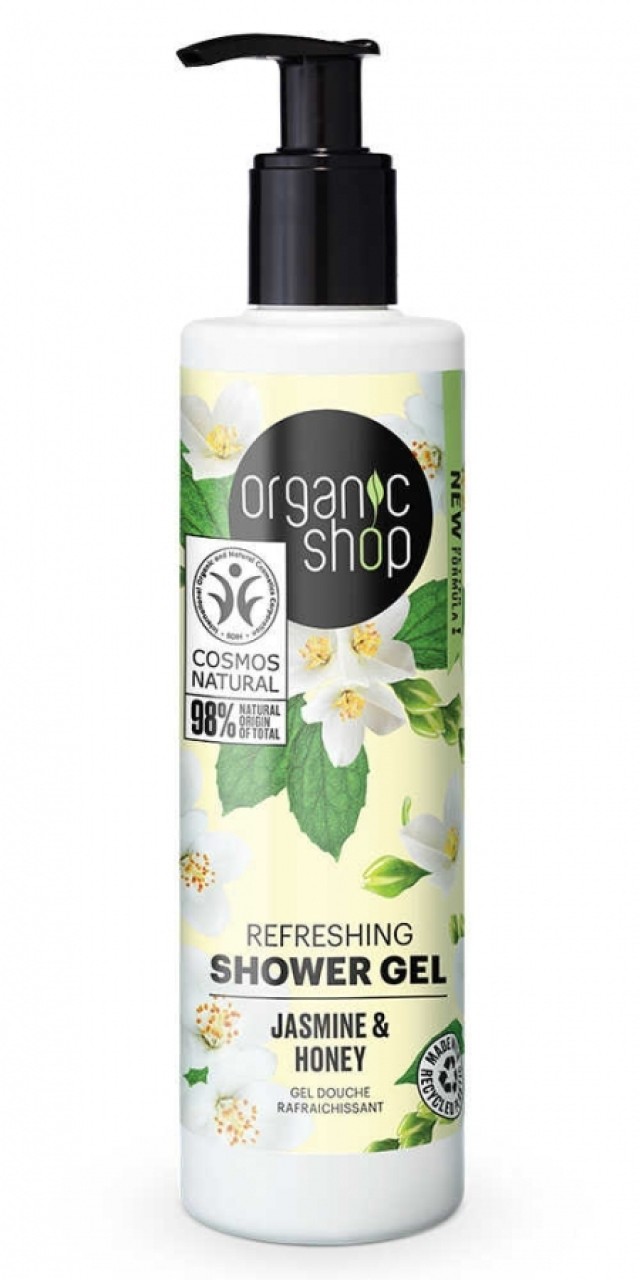 Natura Siberica Organic Shop Refreshing Shower Gel Jasmine and Honey Αναζωογονητικό Αφρόλουτρο με Γιασεμί & Μέλι 280ml