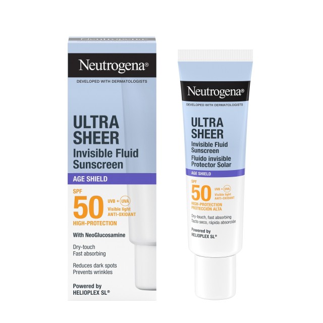Neutrogena® Ultra Sheer Invisible Fluid Age Shield SPF50 Αντηλιακό Προ &hellip;