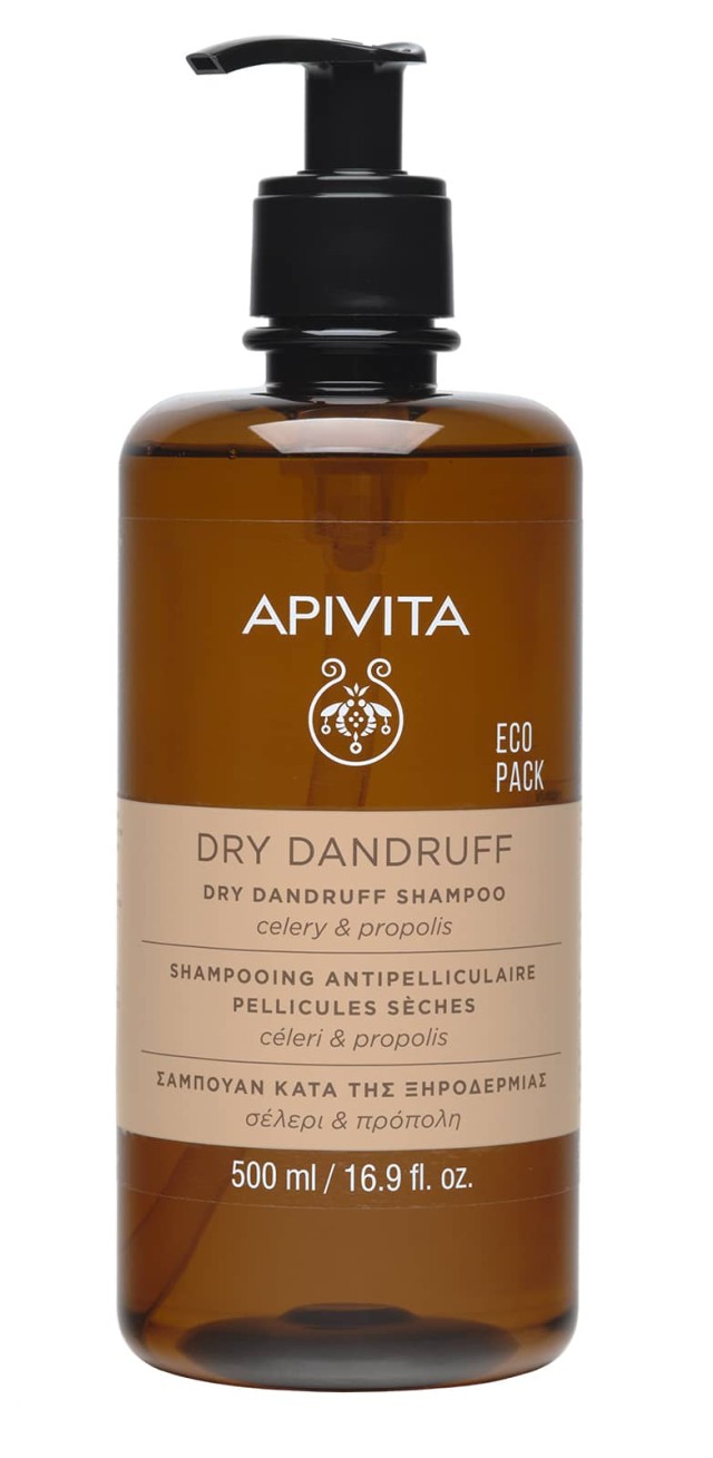 Apivita Dry Dandruff Shampoo Σαμπουάν Κατά της Ξηροδερμίας με Σέλερι & Πρόπολη 500ml Eco Pack