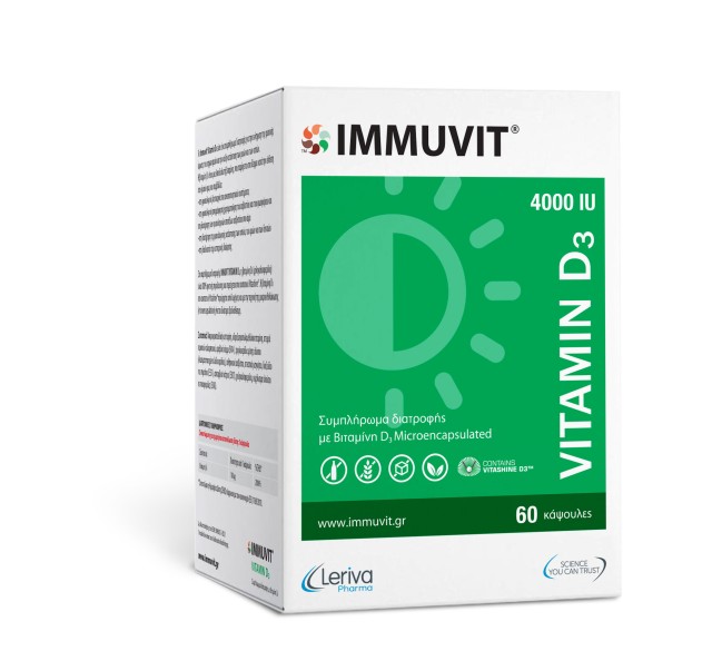 Leriva Immuvit Vitamin D3 Συμπλήρωμα Διατροφής με Βιταμίνη D3 4000IU 6 …