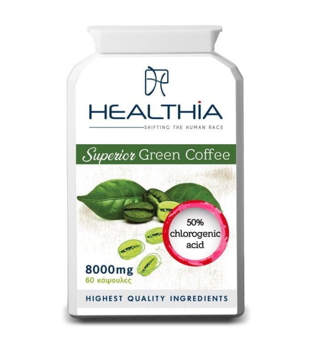 Healthia Superior Green Coffee 8000mg, Συμπλήρωμα Διατροφής με Πράσινο &hellip;