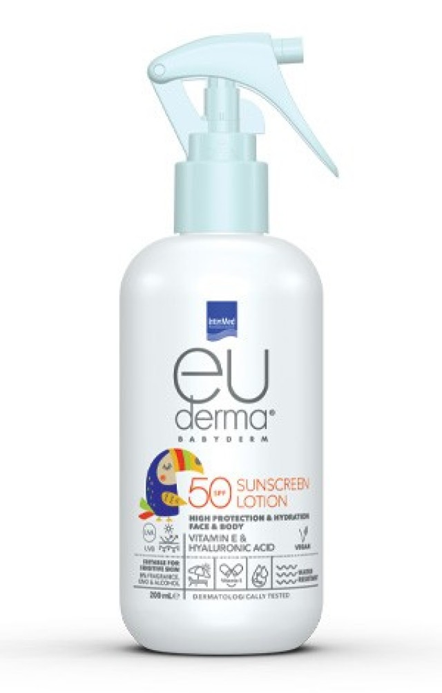 Intermed Euderma Babyderm SPF50 Lotion Λεπτόρρευστο Αντηλιακό Γαλάκτωμ &hellip;
