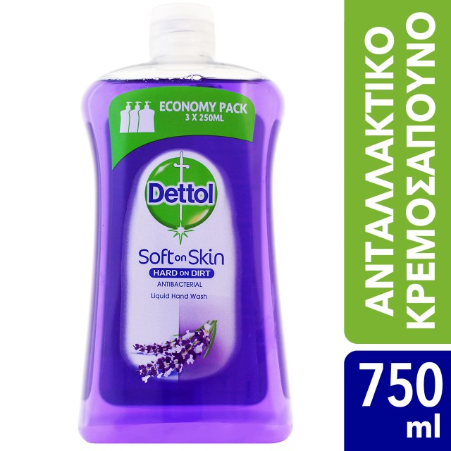 Dettol Ανταλλακτικό Υγρό Κρεμοσάπουνο Λεβάντα Χαλαρωτικό 750ml