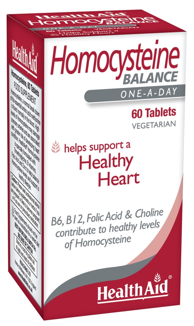 Health Aid Ηomocysteine BALANCE Συμπλήρωμα Διατροφής με Ομοκυστεΐνη, Φολικό οξύ, Βιταμίνες Β6, Β12 & Τριμεθυλγλυκίνη για Υγιές Καρδιαγγειακό Σύστημα 60 Ταμπλέτες