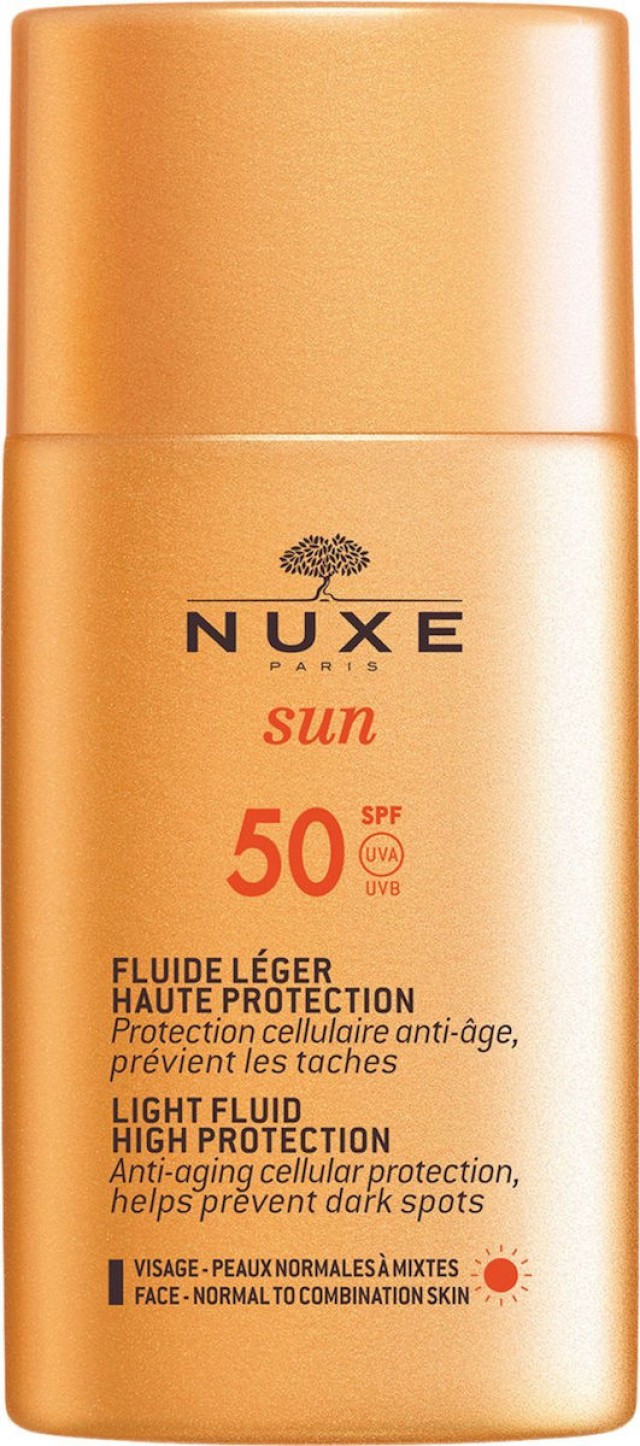 Nuxe Light Fluid SPF50 Αντηλιακή Αντιγηραντική Κρέμα Προσώπου Κατά των Κηλίδων για Κανονικές-Μικτές Επιδερμίδες 50ml