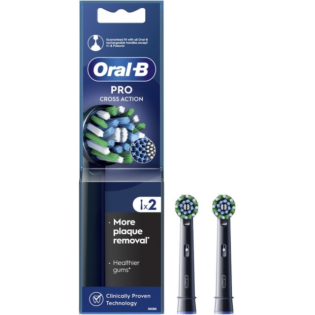 Oral B PRO Cross Action Black Ανταλλακτικές Κεφαλές Ηλεκτρικής Οδοντόβ … Oral B PRO Cross Action Black Ανταλλακτικές Κεφαλές Ηλεκτρικής Οδοντόβ …