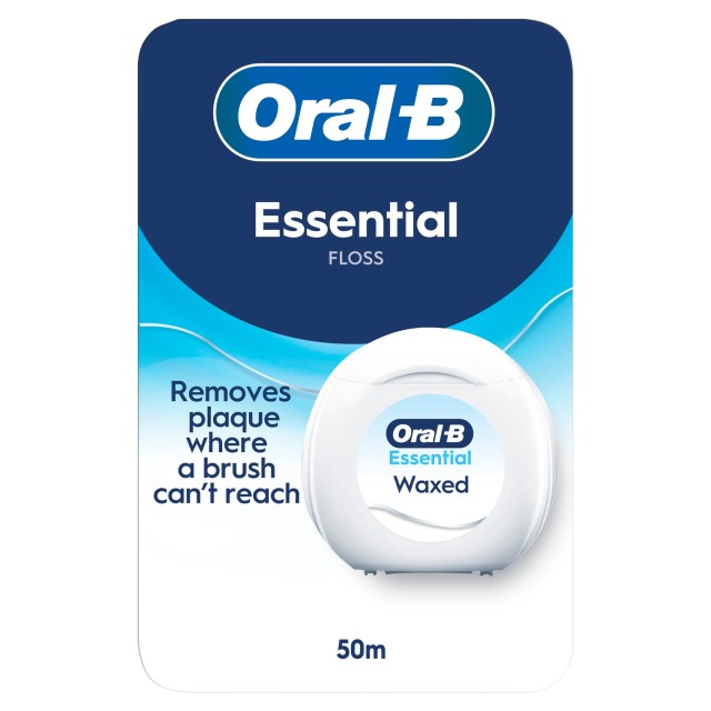 Oral B Essential Floss Κηρωμένο Οδοντικό Νήμα Χωρίς Γεύση 50m