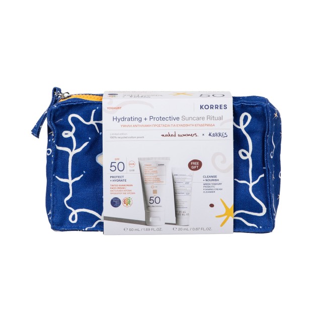 Korres PROMO Yoghurt SPF50 Tinted Γιαούρτι Αντηλιακή Κρέμα Προσώπου με Χρώμα 50ml & ΔΩΡΟ Greek Yoghurt Αφρώδης Κρέμα Καθαρισμού με Προβιοτικά 20ml & Νεσεσέρ Korres PROMO Yoghurt SPF50 Tinted Γιαούρτι Αντηλιακή Κρέμα Προσώπου με …
