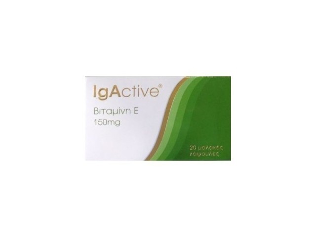 Novapharm Igactive Vitamin E 150mg, 20 soft capsules.