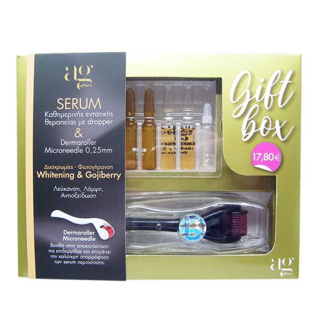 Ag Pharm PROMO Serum Whitening & Cojiberry Daily Treatment with Dropper for Skin with Discoloration - Photoaging 5x2ml - GIFT Dermaroller Microneedle 0.25mm