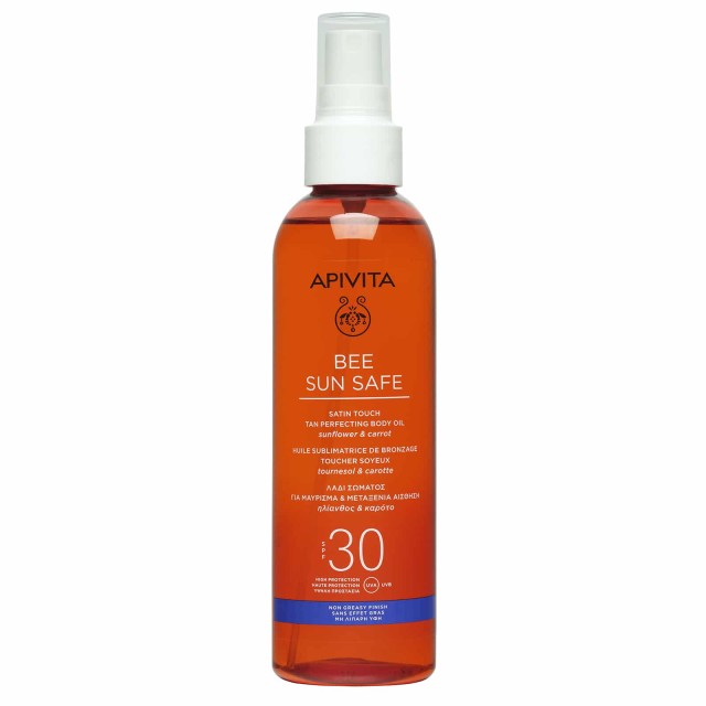 Apivita Bee Sun Safe SPF30 Tan Perfecting Body Oil Body Oil for Tanning Silky Feel 200ml