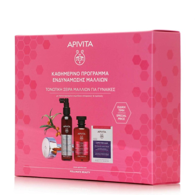 Apivita PROMO Τονωτική Σειρά Μαλλιών για Γυναίκες Tonic Hair Lotion 150ml - Tonic Shampoo 250ml - Tonic Caps 30 Κάψουλες