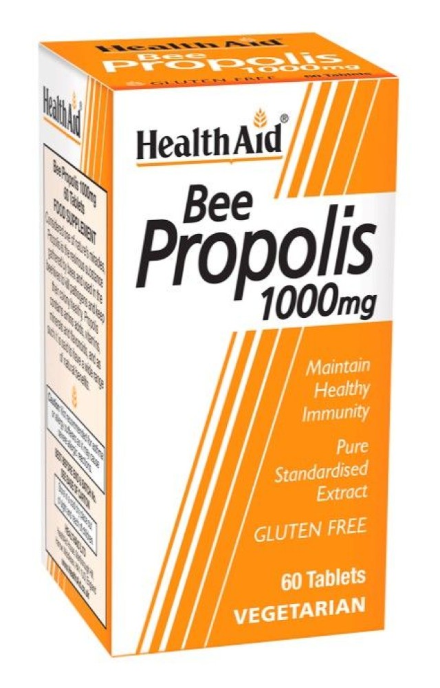 Health Aid Bee Propolis 1000mg Συμπλήρωμα Διατροφής από 100% Αγνή Πρόπολη για Τόνωση της Άμυνας του Οργανισμού 60 Ταμπλέτες
