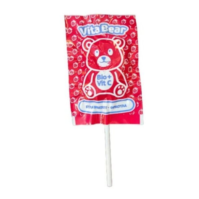 Meke Vita Bear Βιολογικό Γλειφιτζούρι με Βιταμίνη C Γεύση Φράουλα 1 Τε …