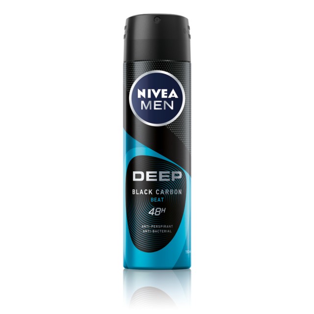 Nivea Men Deep Black Carbon Beat Ανδρικό Αποσμητικό Spray 48ωρης Προστασίας 150ml