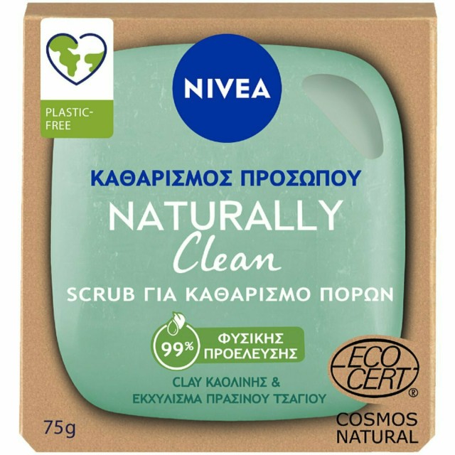 Nivea Naturally Clean Απολεπιστικό Scrub Προσώπου για Καθαρισμό των Πόρων 75gr