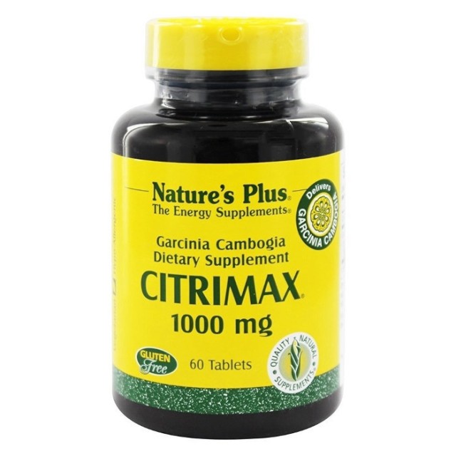 Natures Plus Citrimax 1000mg Συμπλήρωμα Διατροφής Αναστολής του Σχηματισμού του Λίπους 60 Ταμπλέτες
