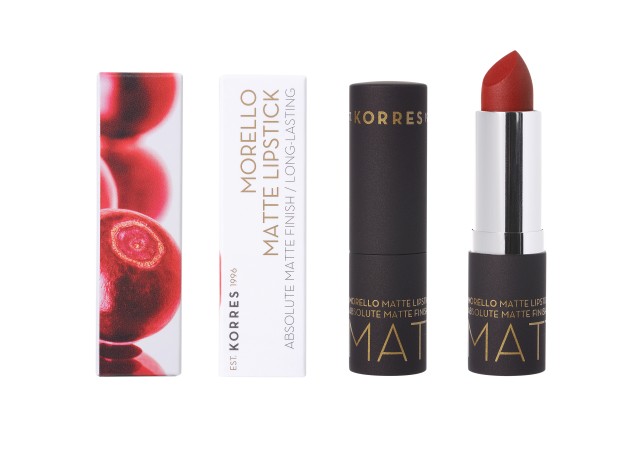 Korres Morello Matte Lipstick 57 Scarlet Suede Ματ Κραγιόν 3,5gr