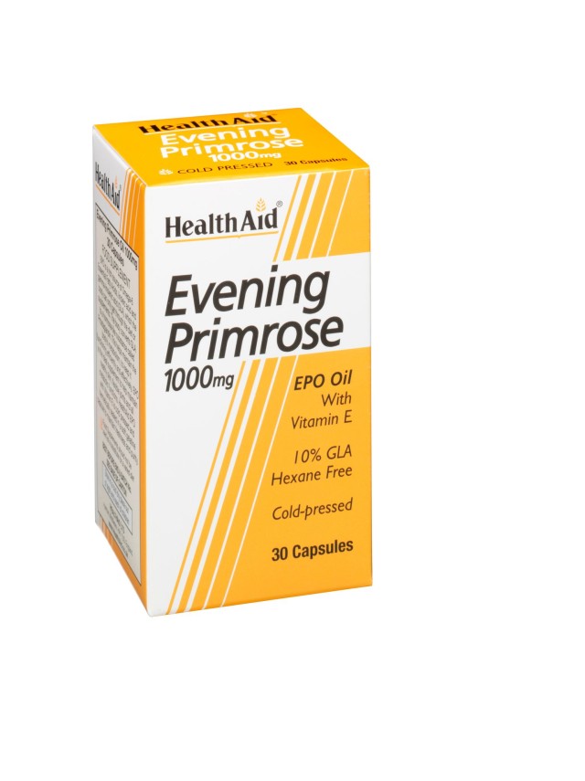 HEALTH AID  Evening Primrose Oil 1000mg + Vitamin E vegetarian capsule …