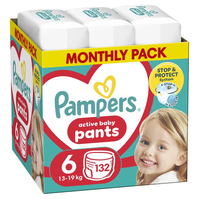Pampers Pants 360° MSB Μέγεθος 6 [13-19kg] Monthly Pack 132 Πάνες - Βρ …