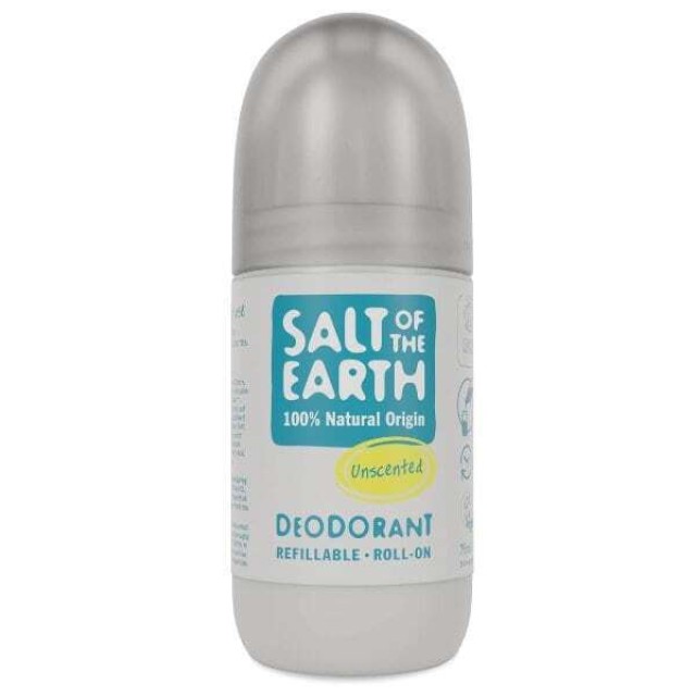 Salt of the Earth Unscented Refillable Αποσμητικό Επαναγεμιζόμενο σε Roll on Χωρίς Άρωμα 75ml