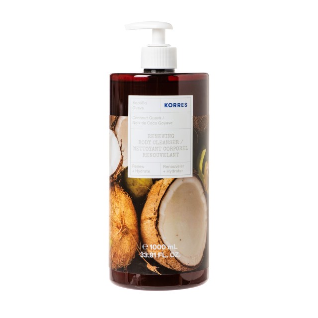 Korres Renewing Body Cleanser Αναζωογονητικό Αφρόλουτρο με Άρωμα Καρύδα - Guava 1000ml