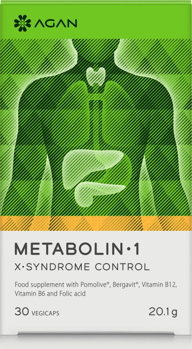 Agan Metabolin - 1 Συμπλήρωμα Διατροφής για την Αντιμετώπιση Διαταραχών Μεταβολικού Συνδρόμου 60 Φυτικές Κάψουλες