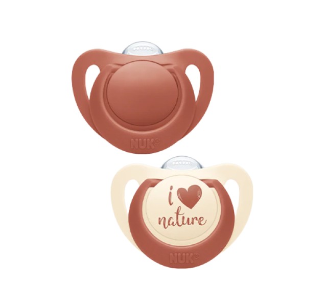 Nuk For Nature Πιπίλες Σιλικόνης για 18-36m+ με Κρίκο Χρώμα:Κόκκινο-Μπ &hellip;