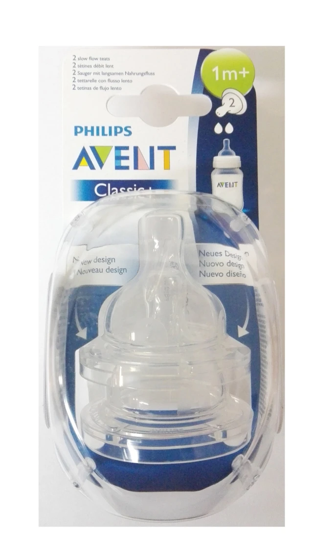 Avent Philips Classic Slow Flow Nipple with 2 holes 1m +, 2pcs [SCF632 / 27]