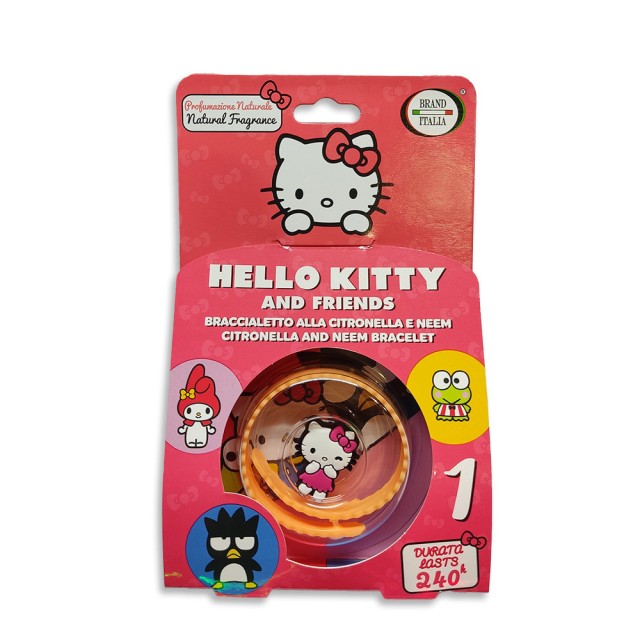Medico Brand Italia Hello Kitty Αντικουνουπικό Βραχιόλι Πορτοκαλί 1 Τεμάχιο