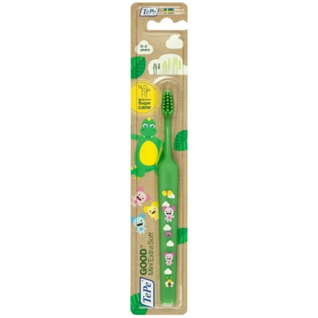 Tepe Good Mini XSoft Kids Παιδική Οδοντόβουρτσα Πολύ Μαλακή Πράσινο με Σχέδια 1 Τεμάχιο
