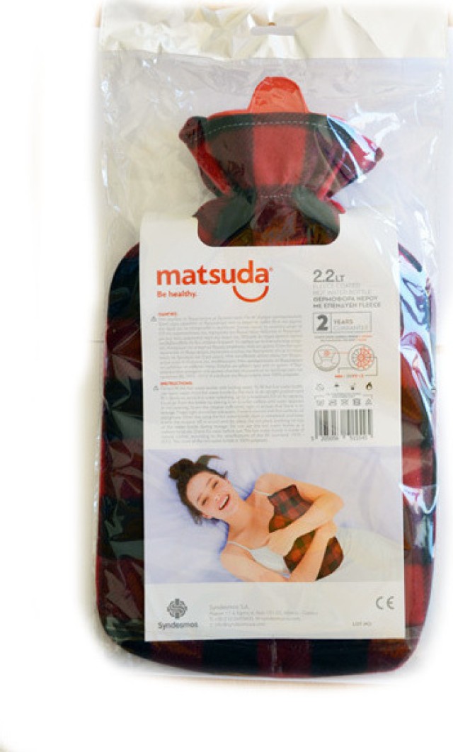 Σύνδεσμος Matsuda Θερμοφόρα Με Επένδυση Fleece Καρό Κόκκινη 2,2lt