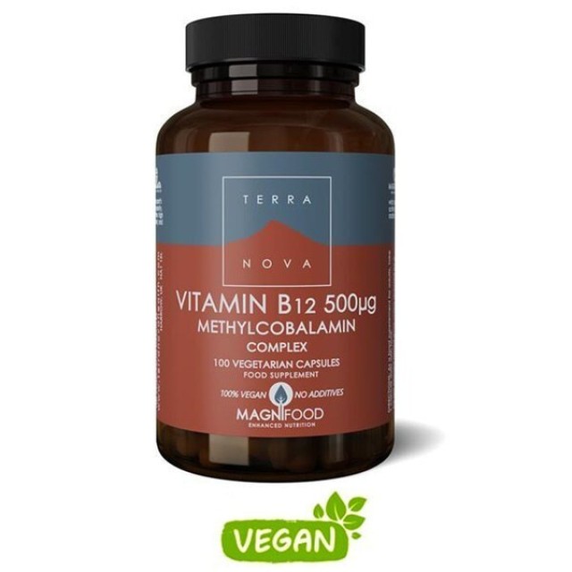 Terranova Vitamin Β12 Methylcobalamin Complex 500mg Συμπλήρωμα Διατροφής για το Ανοσοποιητικό Σύστημα 100 Φυτικές Κάψουλες