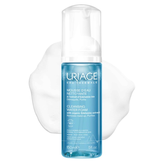 Uriage Cleansing Water Foam Αφρός Καθαρισμού Προσώπου - Ματιών για Καν …