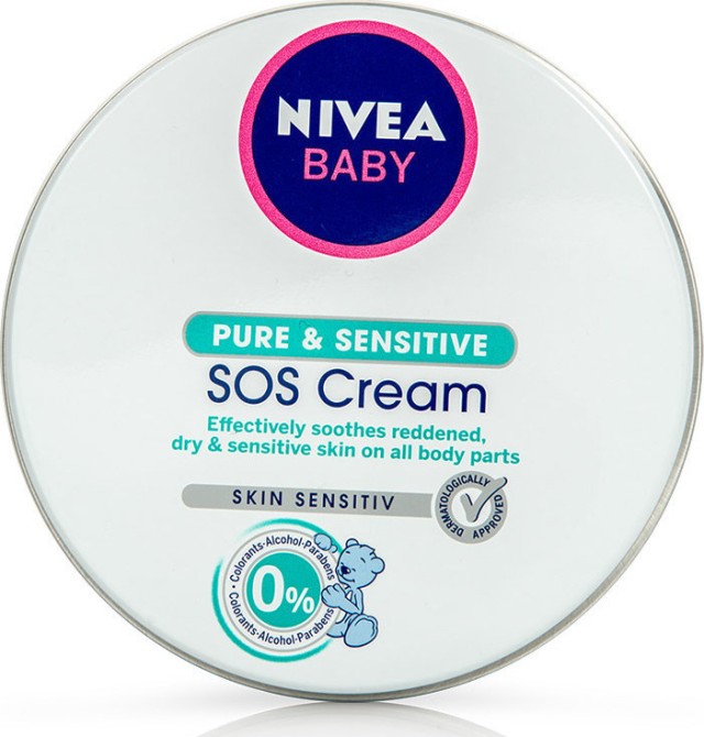 Nivea Baby Pure & Sensitive SOS Βρεφική Κρέμα Περιποιήσης Σώματος για Ξηρές - Ευαίσθητες Επιδερμίδες 150ml