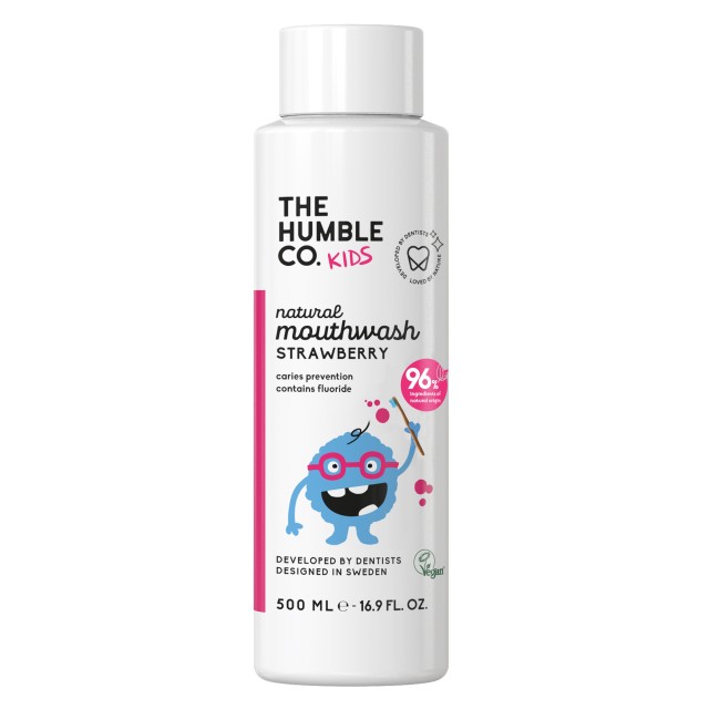 The Humble Co. Natural Mouthwash Kids Strawberry Φυσικό Παιδικό Στοματικό Διάλυμα με Γεύση Φράουλα 500ml