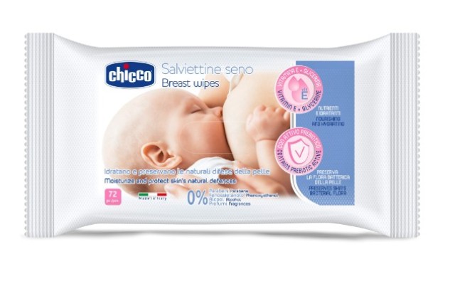 Chicco Breast Wipes Μαντηλάκια Καθαρισμού Στήθους 16 Τεμάχια [09165-00]