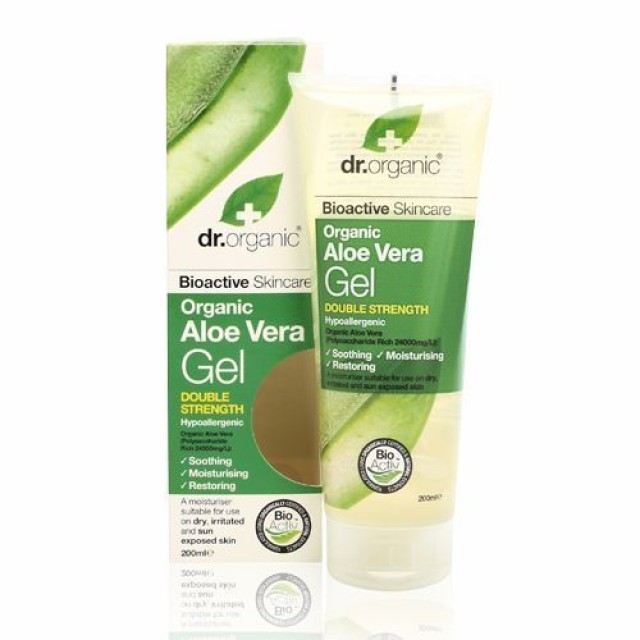 Dr Organic Aloe Vera Double Strength Ενυδατικό Gel Σώματος για Μετά τον Ήλιο 200ml