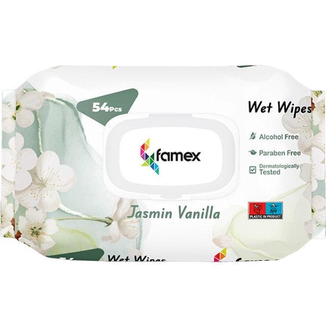 Famex Υγρά Μαντηλάκια Jasmin 54 Τεμάχια