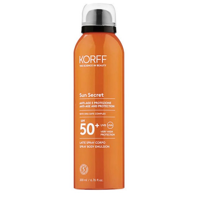 Korff Sun Secret SPF50+ Body Emulsion Αντηλιακό Spray Σώματος 200ml